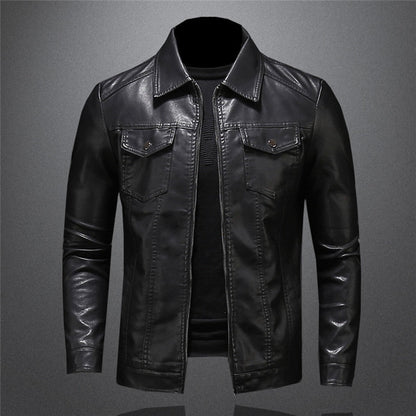 Lederjacke | Schmaler Schnitt | Reißverschluss | Schwarze Jacke | Herren-Lederjacke-HauteBerlin