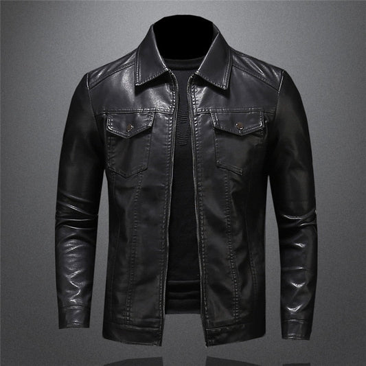 Lederjacke | Schmaler Schnitt | Reißverschluss | Schwarze Jacke | Herren-Lederjacke-HauteBerlin