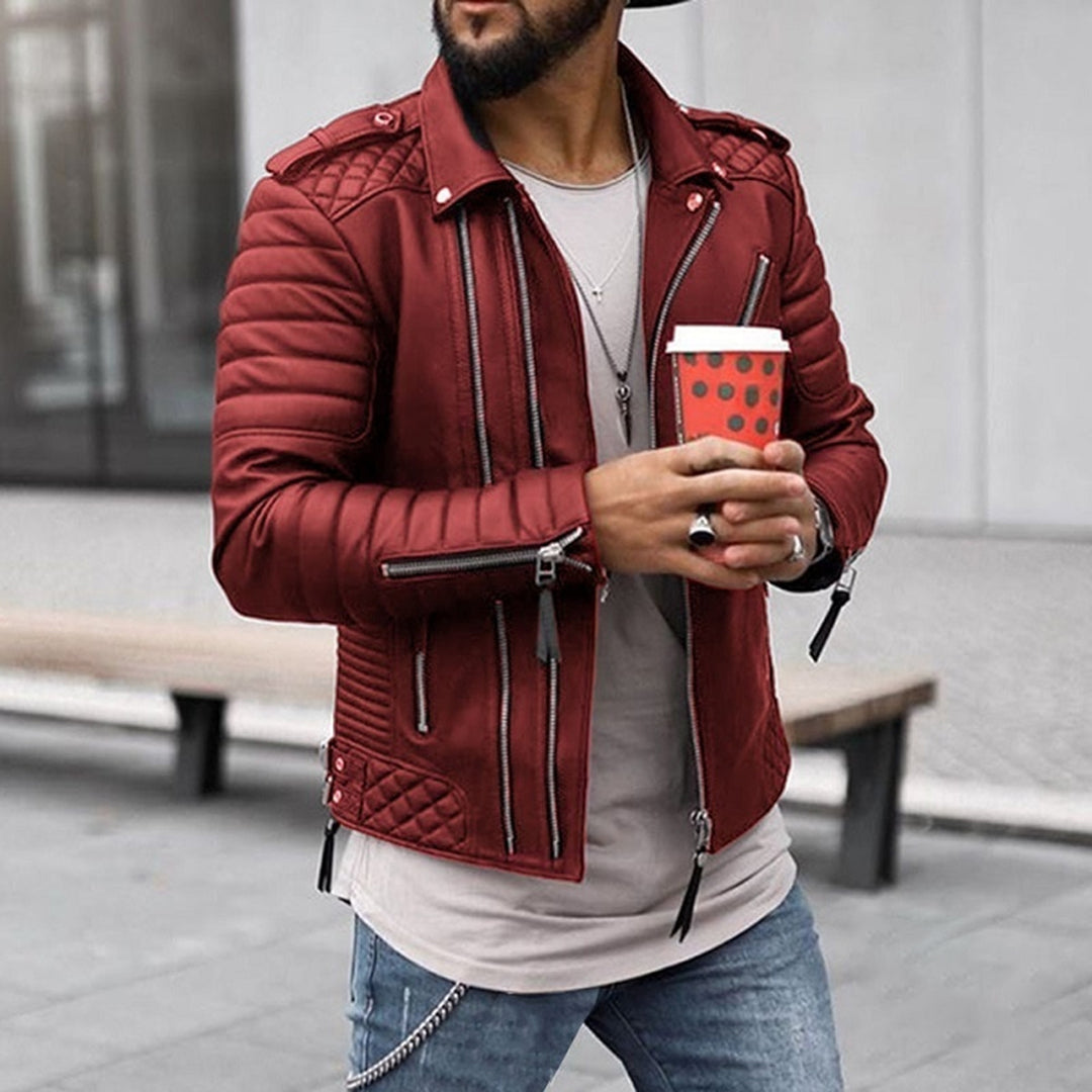Lederjacke | Zip-Up | Kunstleder | Bikerjacke | Herrenjacke-HauteBerlin