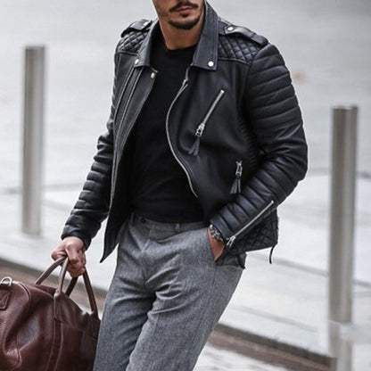 Lederjacke | Zip-Up | Kunstleder | Bikerjacke | Herrenjacke-HauteBerlin