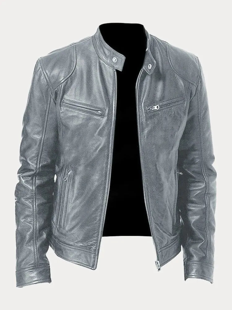 Lederjacke | Zip-Up | Regular Fit | Bikerjacke | Herren Lederjacke-HauteBerlin