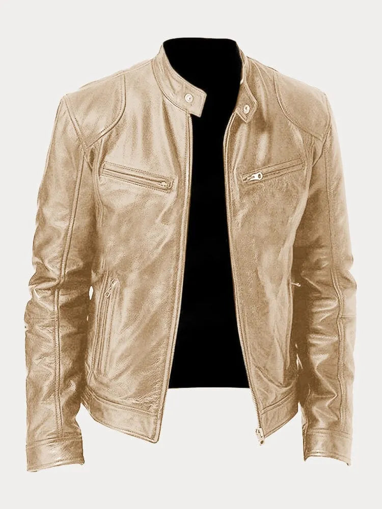 Lederjacke | Zip-Up | Regular Fit | Bikerjacke | Herren Lederjacke-HauteBerlin