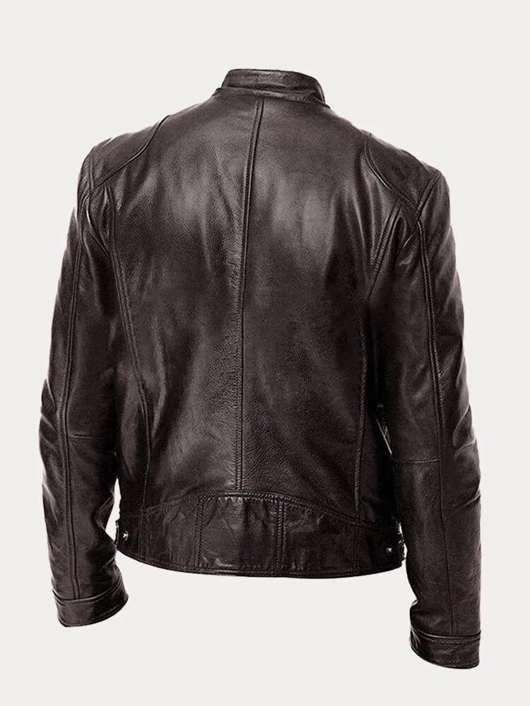 Lederjacke | Zip-Up | Regular Fit | Bikerjacke | Herren Lederjacke-HauteBerlin