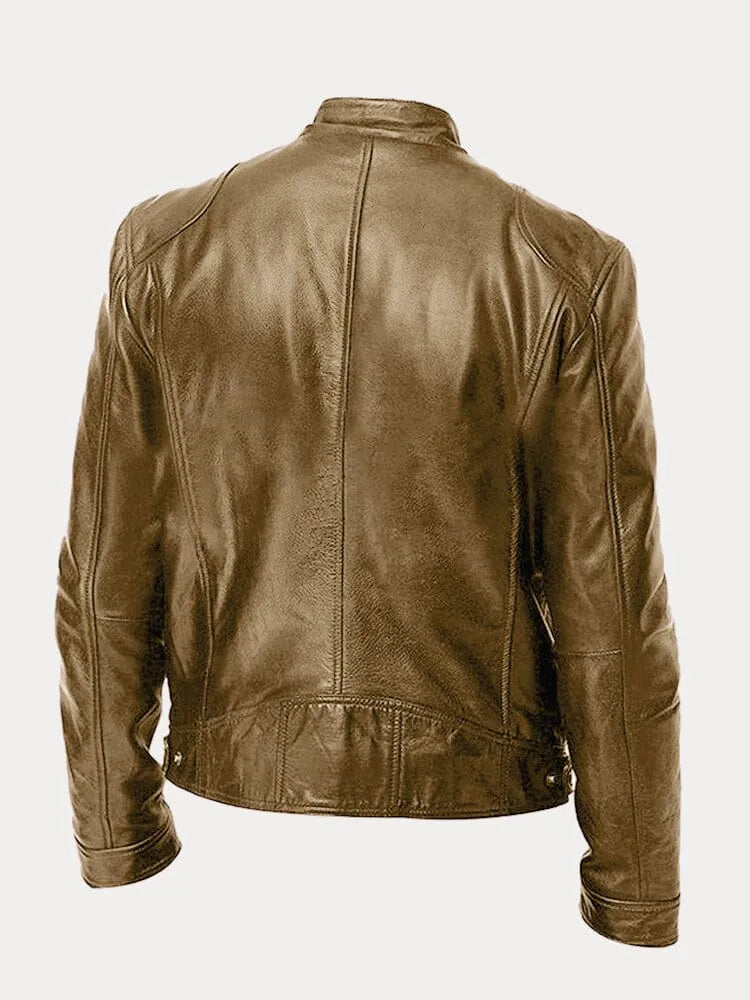 Lederjacke | Zip-Up | Regular Fit | Bikerjacke | Herren Lederjacke-HauteBerlin