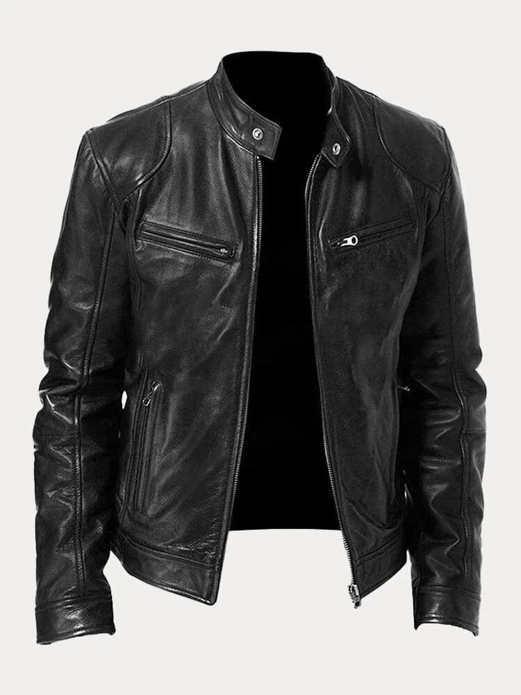 Lederjacke | Zip-Up | Regular Fit | Bikerjacke | Herren Lederjacke-HauteBerlin