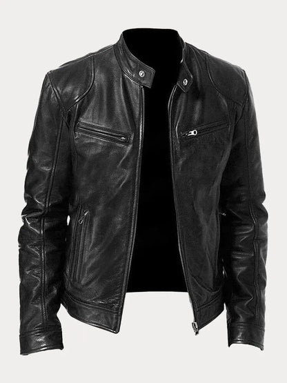 Lederjacke | Zip-Up | Regular Fit | Bikerjacke | Herren Lederjacke-HauteBerlin