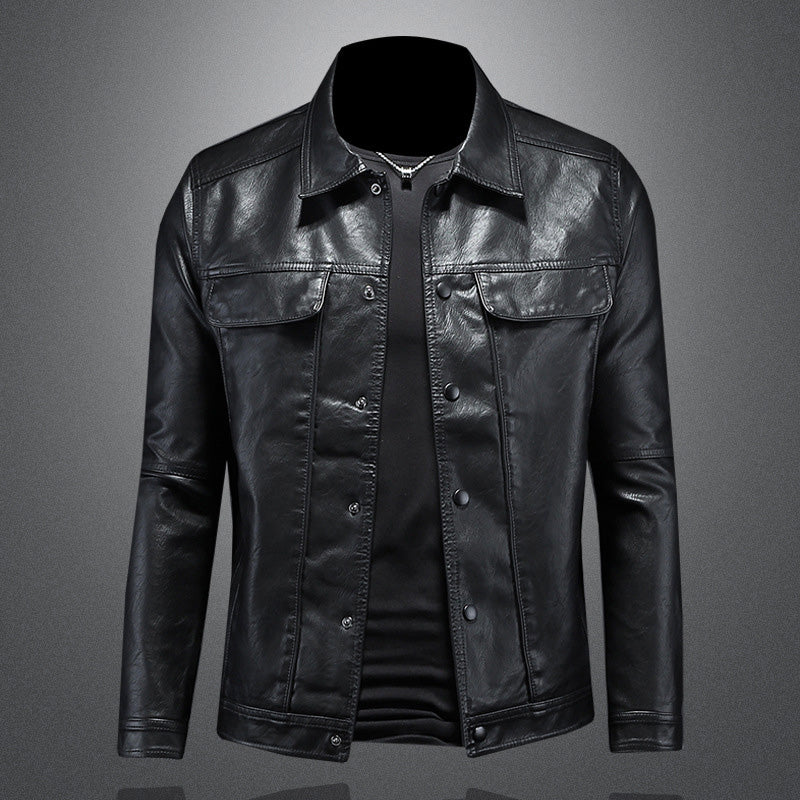 Lederjacke – zum Knöpfen – Taschen – Bikerjacke – Herrenlederjacke-HauteBerlin