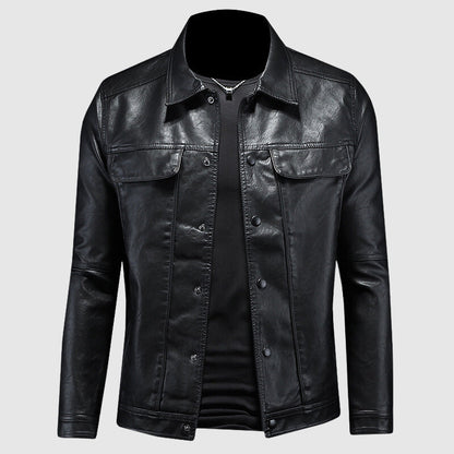 Lederjacke – zum Knöpfen – Taschen – Bikerjacke – Herrenlederjacke-HauteBerlin
