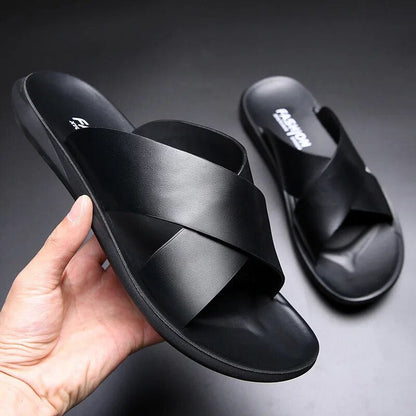 Lederrutschen | Sommer | Slipper | Lederpantoffeln | Herrensandalen-HauteBerlin