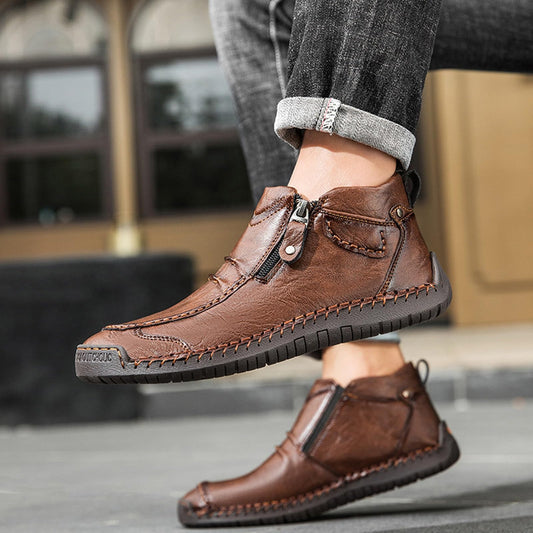Lederschuhe - Rutschfest - Orthopädisch - Lederstiefel - Herrenschuhe-HauteBerlin