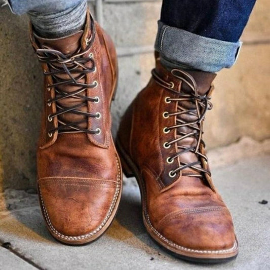 Lederstiefel | Braun | Schnürstiefel | Stiefeletten | Herrenstiefel-HauteBerlin