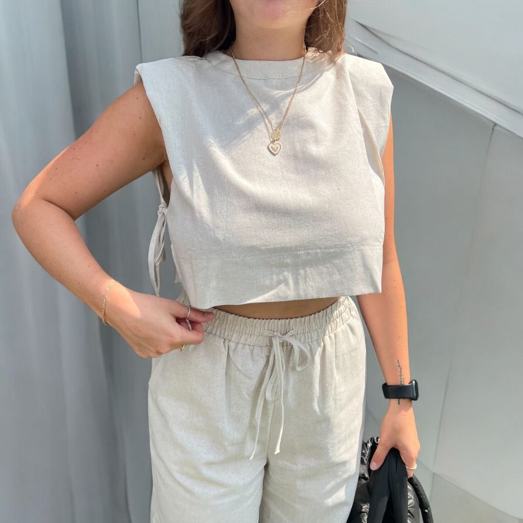 Leinen Set Damen | Zweiteiler | Top und Hose-HauteBerlin