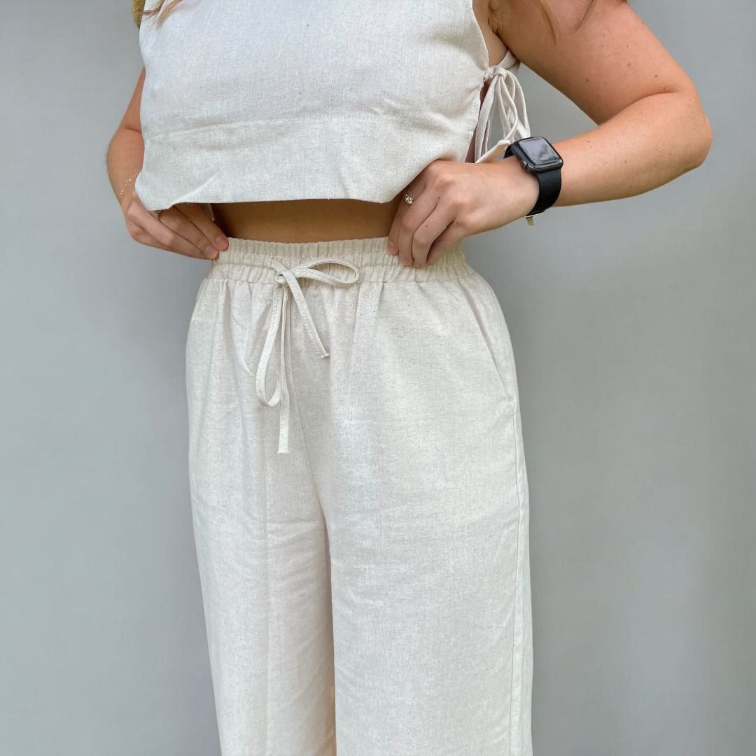 Leinen Set Damen | Zweiteiler | Top und Hose-HauteBerlin