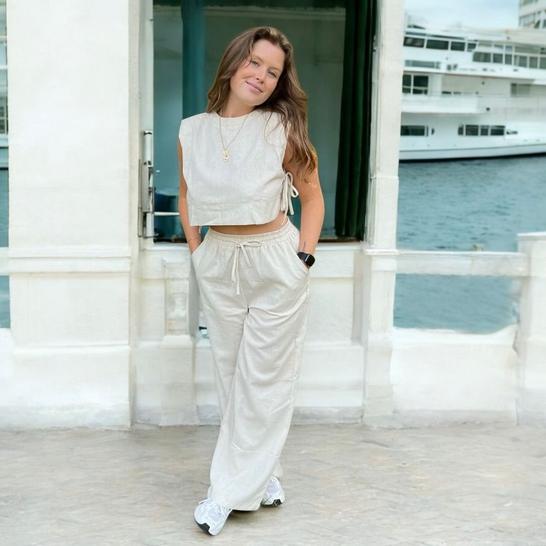 Leinen Set Damen | Zweiteiler | Top und Hose-HauteBerlin