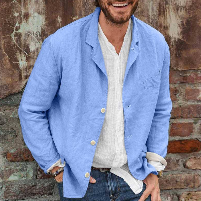 Leinenblazer - Lässig - Einreihig - Leinenjacke - Herrenblazer-HauteBerlin