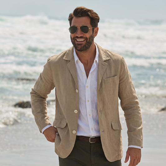 Leinenblazer - Lässig - Einreihig - Leinenjacke - Herrenblazer-HauteBerlin