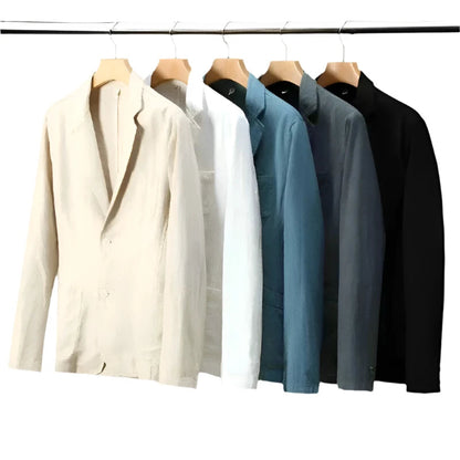 Leinenblazer – Lässiger einreihiger Sommerblazer für Männer-HauteBerlin