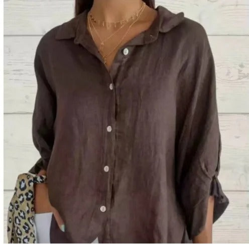 Leinenbluse | Langarm | Leichtes Button-Up-Hemd für Damen | Sommer-HauteBerlin