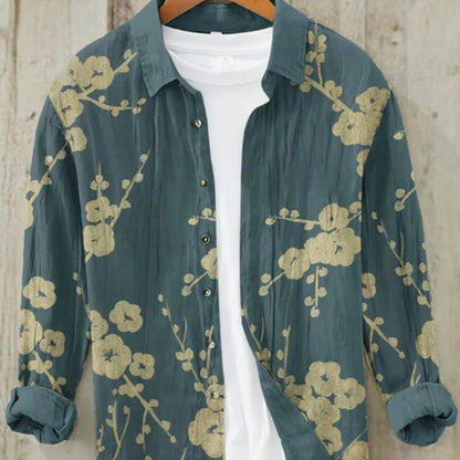 Leinenhemd | Bedruckt | Button-Up | Langarmhemd | Herrenhemd-HauteBerlin