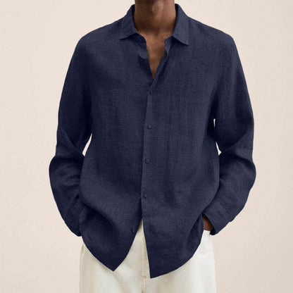 Leinenhemd | Langarm | Loose Fit | Button-Up Hemd - Herrenhemd-HauteBerlin