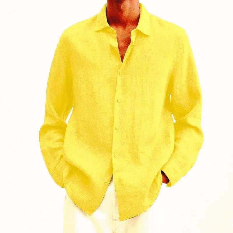 Leinenhemd | Langarm | Loose Fit | Button-Up Hemd - Herrenhemd-HauteBerlin