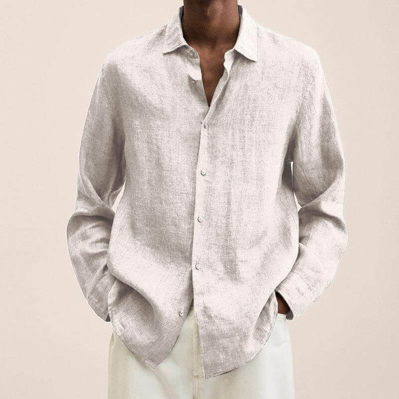 Leinenhemd | Langarm | Loose Fit | Button-Up Hemd - Herrenhemd-HauteBerlin