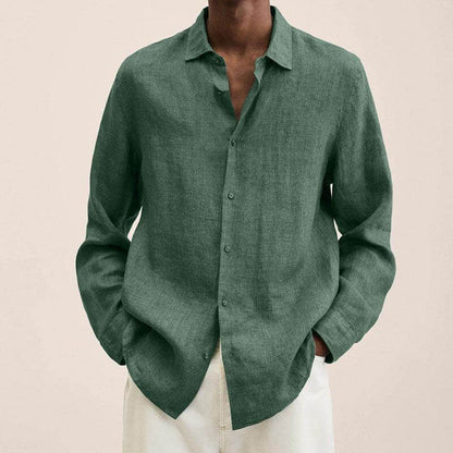 Leinenhemd | Langarm | Loose Fit | Button-Up Hemd - Herrenhemd-HauteBerlin