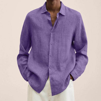 Leinenhemd | Langarm | Loose Fit | Button-Up Hemd - Herrenhemd-HauteBerlin