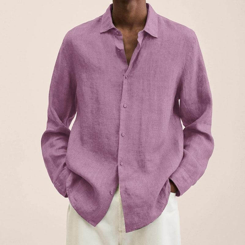 Leinenhemd | Langarm | Loose Fit | Button-Up Hemd - Herrenhemd-HauteBerlin