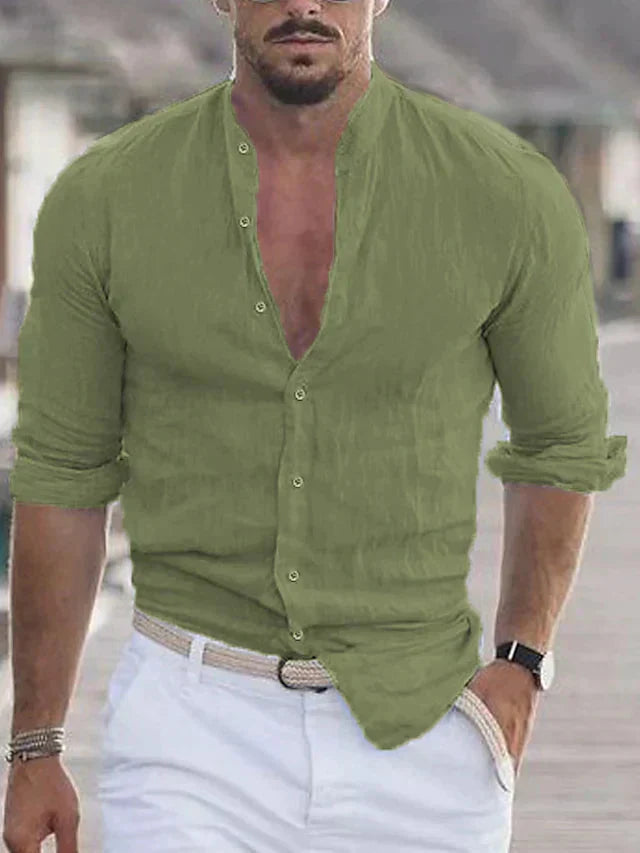 Leinenhemd | Regular Fit | Langarm | Herrenhemd | Button-Up-Hemd-HauteBerlin