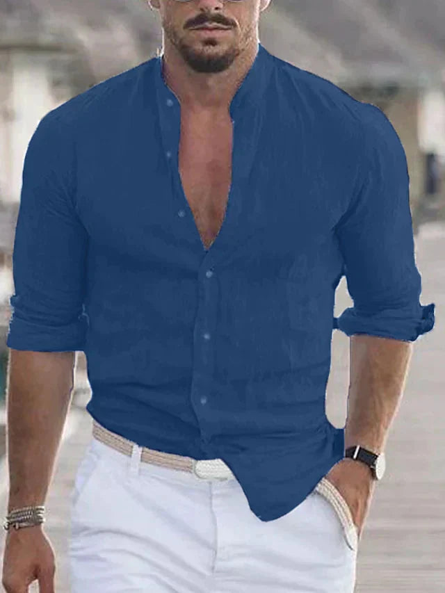 Leinenhemd | Regular Fit | Langarm | Herrenhemd | Button-Up-Hemd-HauteBerlin
