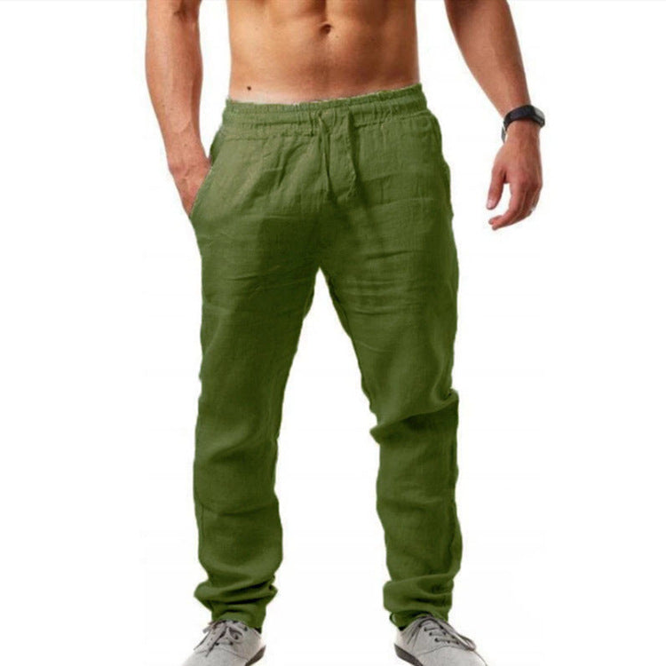Leinenhose | Elastische Taille | Kordelzug | Sommerhose | Leinenbekleidung für Herren-HauteBerlin