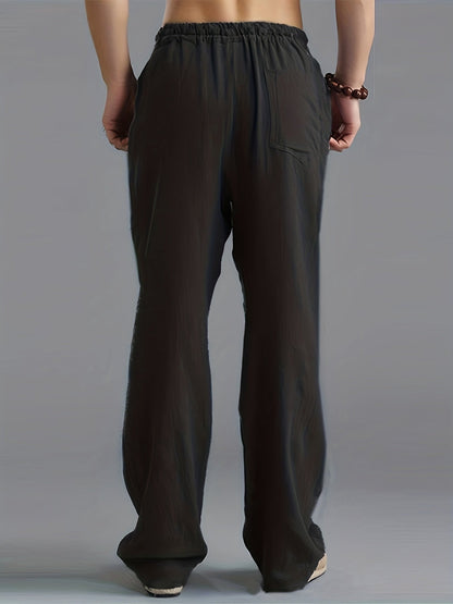 Leinenhose | Elastischer Bund | Kordelzug | Locker sitzende Hose | Herrenhose-HauteBerlin