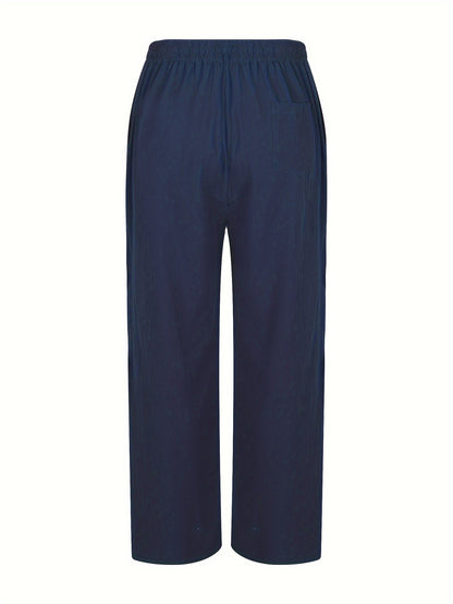 Leinenhose | Elastischer Bund | Kordelzug | Locker sitzende Hose | Herrenhose-HauteBerlin