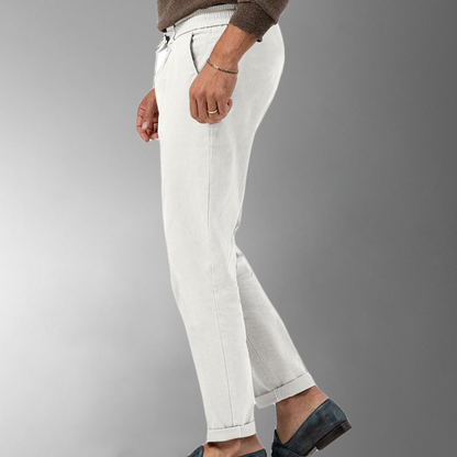 Leinenhose - Herren-Freizeithose aus Leinen mit Kordelzug für den Sommer-HauteBerlin