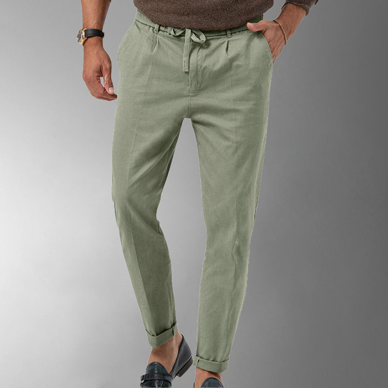 Leinenhose - Herren-Freizeithose aus Leinen mit Kordelzug für den Sommer-HauteBerlin
