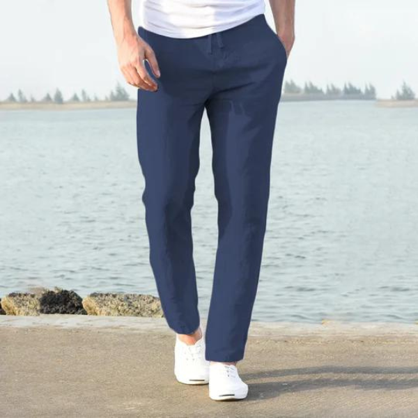 Leinenhose | Kordelzug | Gerade geschnittenes Bein | Sommerhose für Herren | Leinenbekleidung für Herren-HauteBerlin