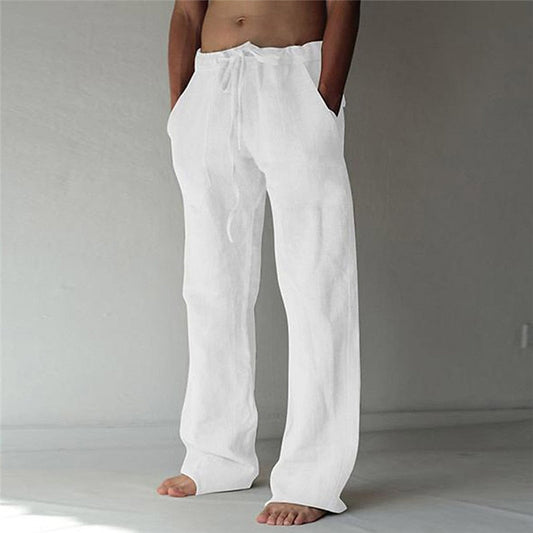 Leinenhose – Locker sitzend – Kordzug – Sommerhose – Herren-Leinenhose-HauteBerlin