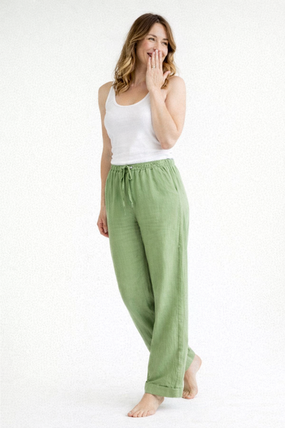 Leinenhose – Sommerhose für Damen mit geradem Bein-HauteBerlin