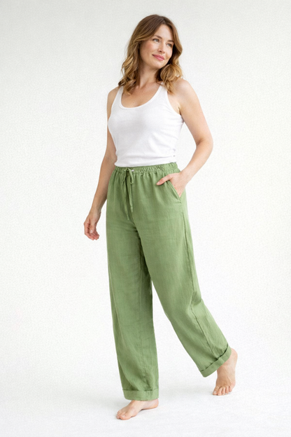 Leinenhose – Sommerhose für Damen mit geradem Bein-HauteBerlin