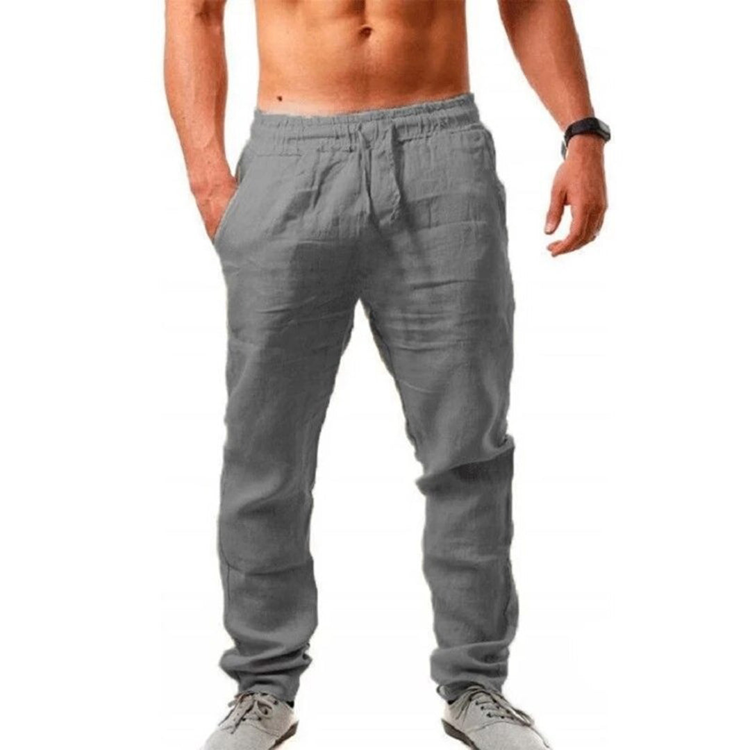 Leinenhose – elastischer Bund – gerades Bein – Sommerhose – Herrenhose-HauteBerlin