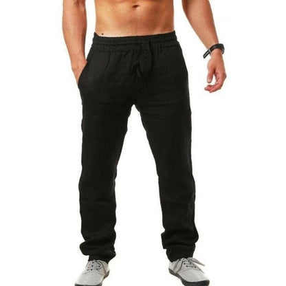 Leinenhose – elastischer Bund – gerades Bein – Sommerhose – Herrenhose-HauteBerlin