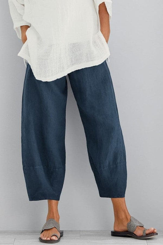 Leinenhose für Damen | Cropped | Locker geschnitten | Sommer-HauteBerlin