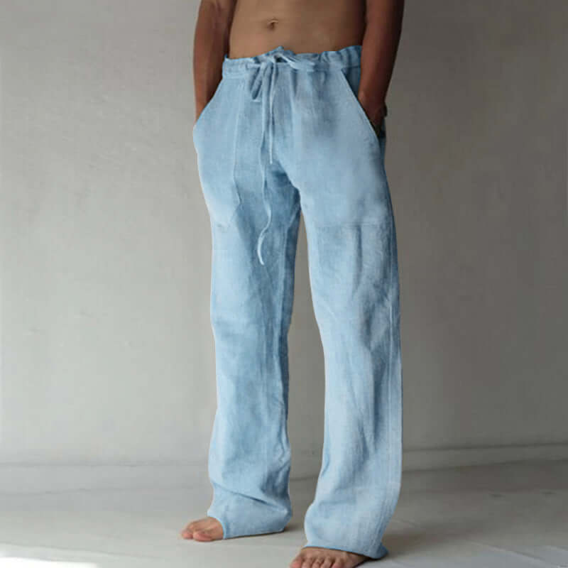 Leinenhose – lockere Passform – Kordelzug – Sommerhose – Herrenhose-HauteBerlin