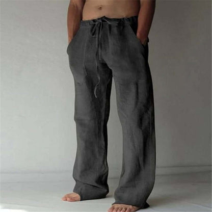 Leinenhose – lockere Passform – Kordelzug – Sommerhose – Herrenhose-HauteBerlin