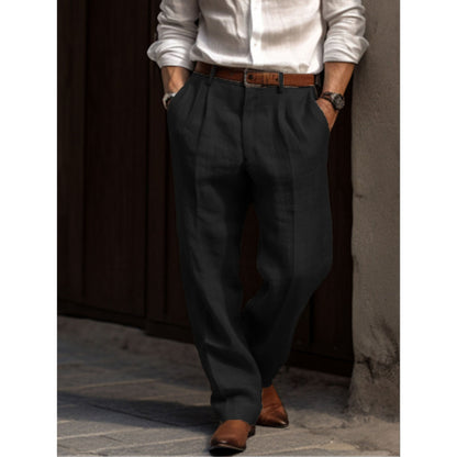 Leinenhose – lockere Passform – Sommer – Bundfaltenhose – Herrenhose-HauteBerlin