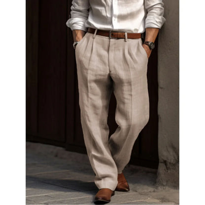 Leinenhose – lockere Passform – Sommer – Bundfaltenhose – Herrenhose-HauteBerlin