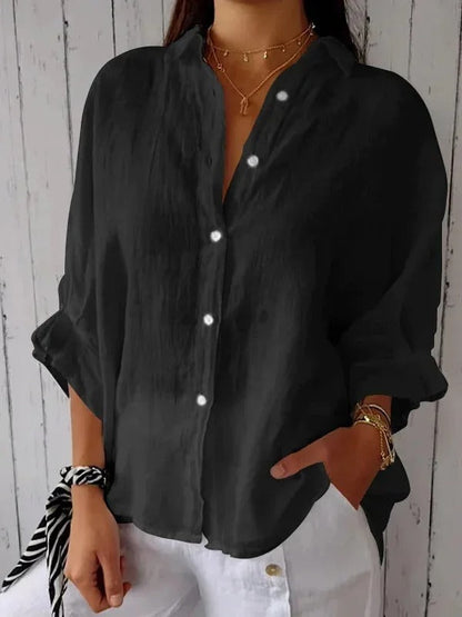 Leinenbluse in Schwarz