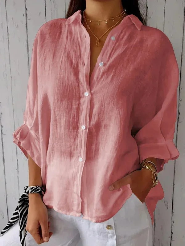 Leinenbluse in Rosa