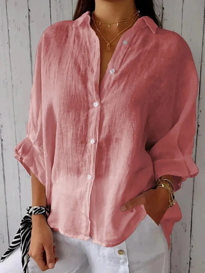 Leinenbluse in Rosa